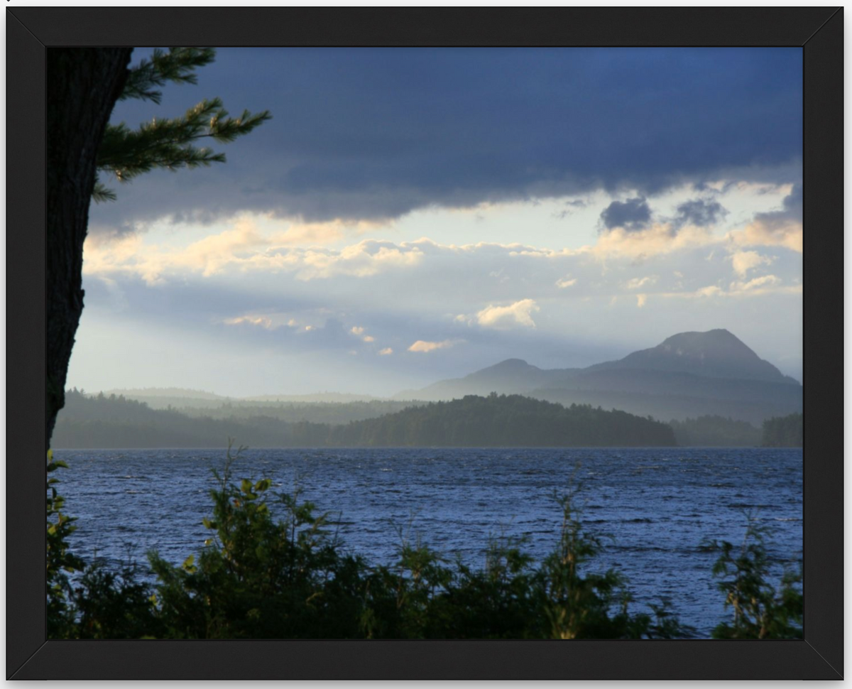 Sebec Lake Rocks Storm Passing over Sebec Lake – Laura Kingsbury Jones